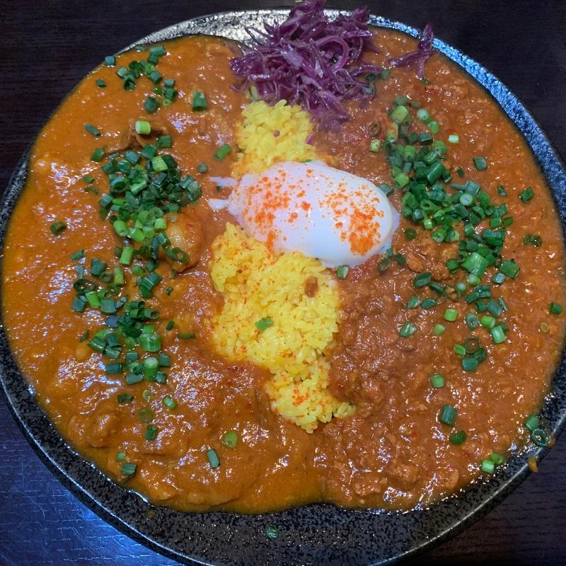 あいがけ2種（牛すじ、キーマ）(大衆スパイスカレー食堂 つもくりカレー)