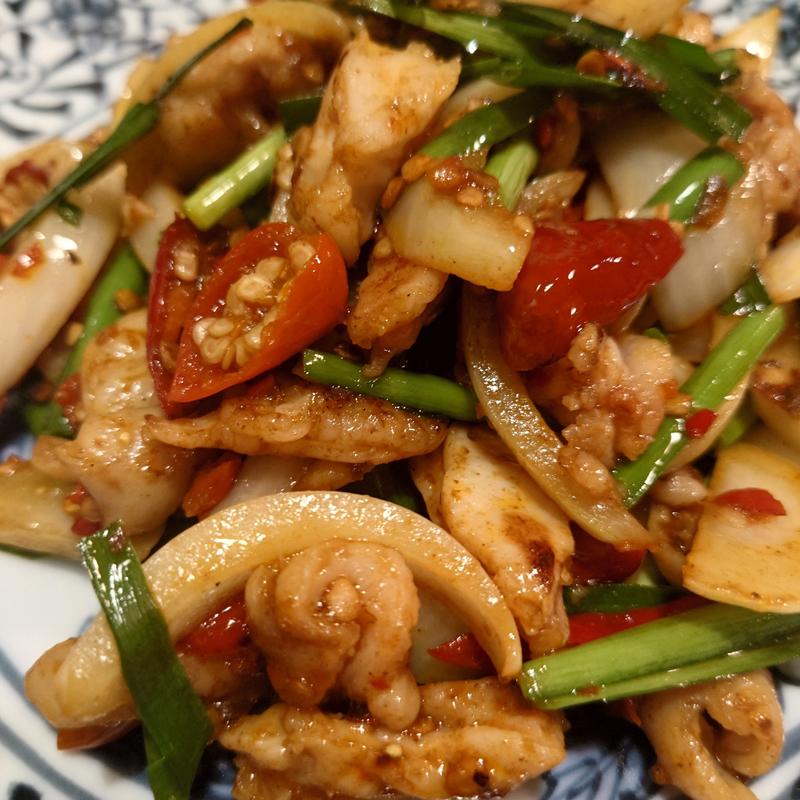 豚大腸の発酵唐辛子炒め(貴州火鍋)