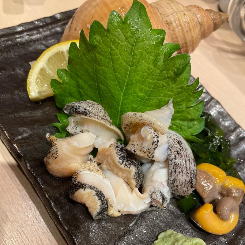 活つぶ貝刺身(貝 刺身専門店 しらはら )