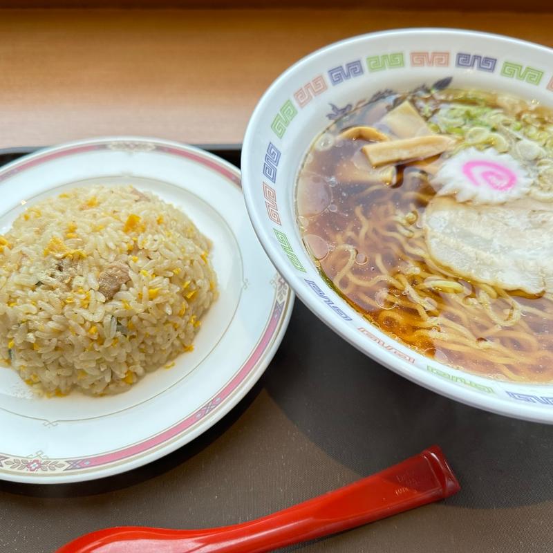 支那そば、半チャーハン(港北麺道場)