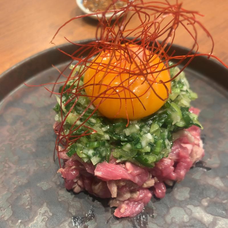 炙りラムユッケ(ジンギスカンおおにし)