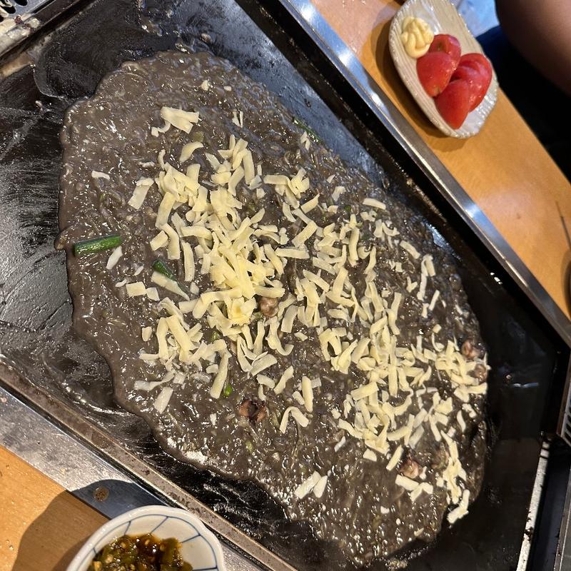 いか墨スペシャルもんじゃ(おこげ)