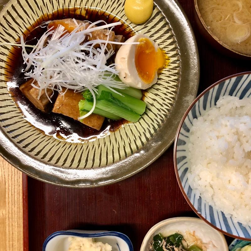 豚角煮定食(鳩乃湯（はとのゆ）)