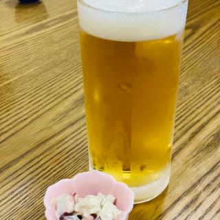 ビール＋お通し(串焼き 与兵)