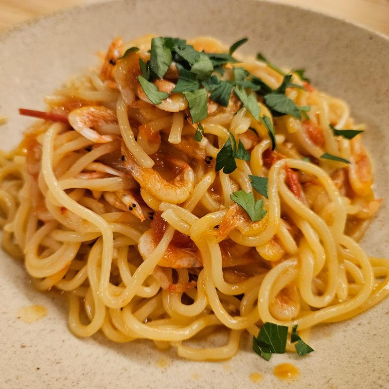 桜海老とフルーツトマトのパスタ
(りんどう)