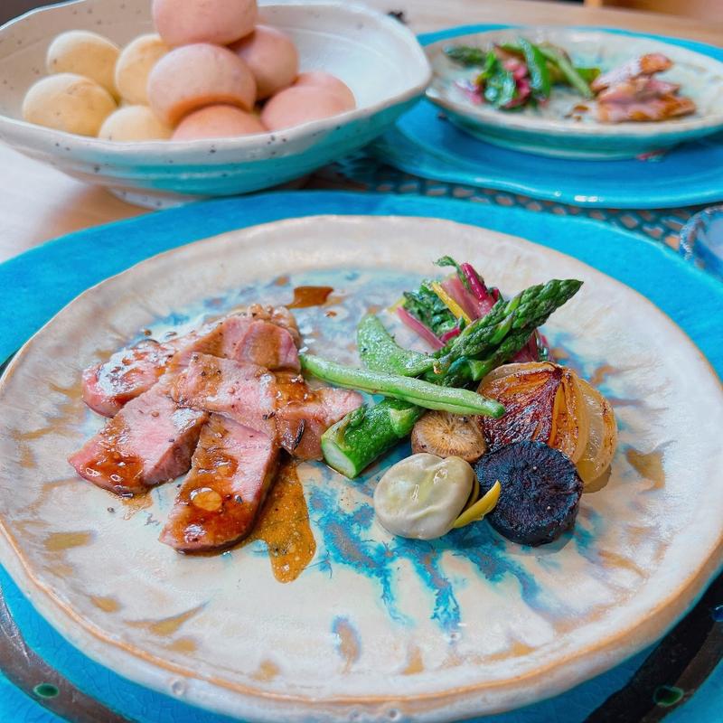 千葉産恋する豚肩ロースのグリル・お野菜と共に(くちーな・おるそ)