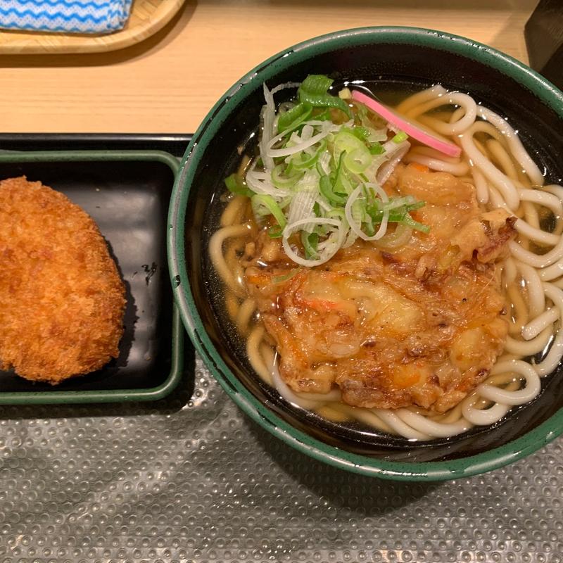 白えびの天ぷらうどん(白山そば　金沢駅)