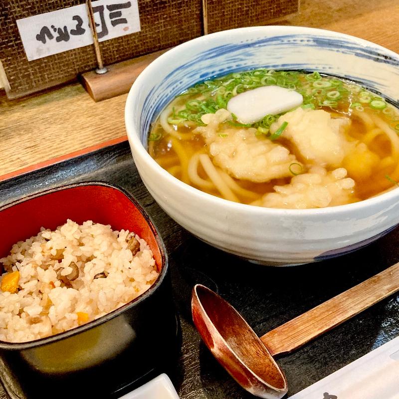 鶏天うどんセット かやくご飯付き(うどん山川 八尾店)