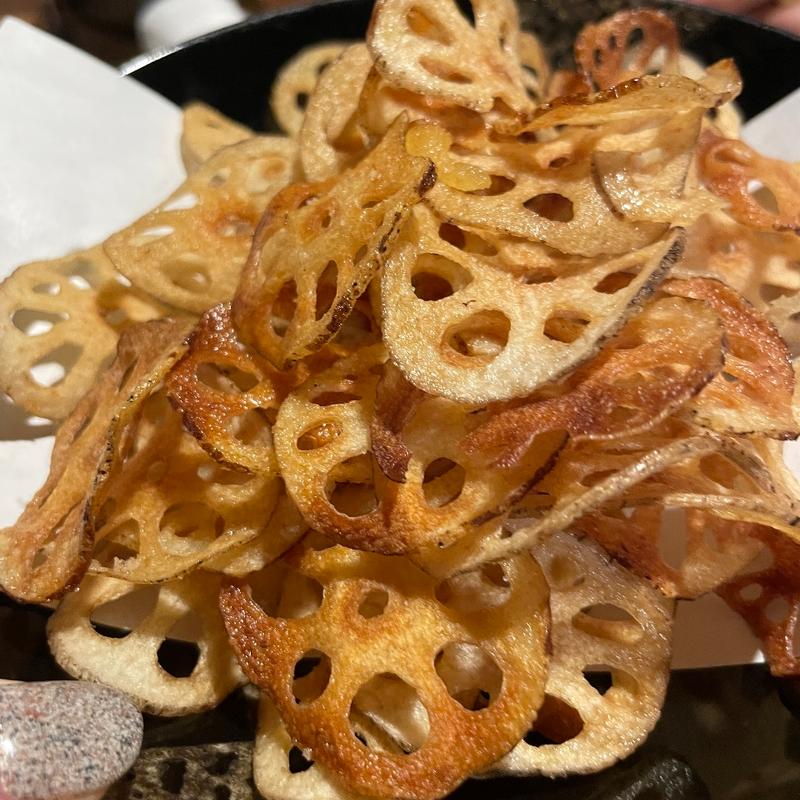 れんこんチップス(炭焼焼鳥ひのてつ小川町店 from San Diego)