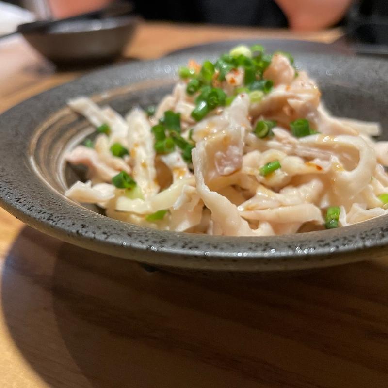 鶏皮ポン酢(炭焼焼鳥ひのてつ小川町店 from San Diego)