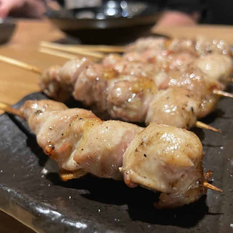 京紅地鶏の肩肉(炭焼焼鳥ひのてつ小川町店 from San Diego)