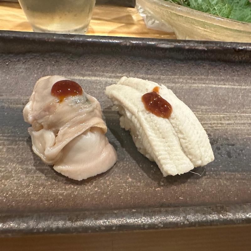 煮蛤、穴子(すし銀)