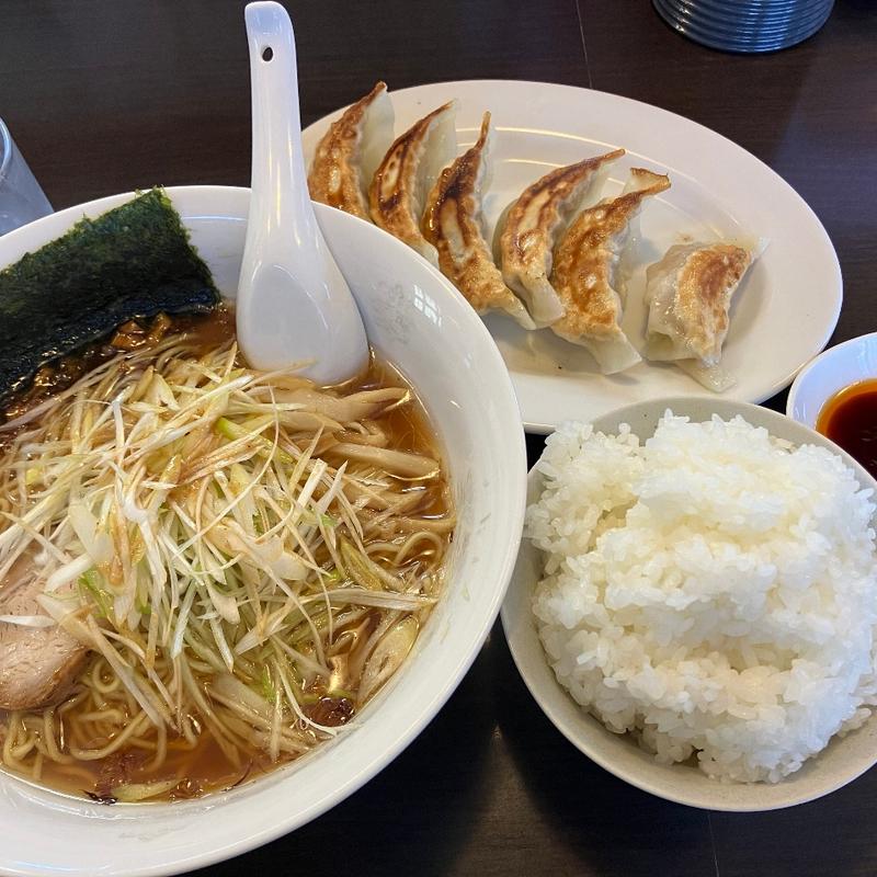ネギラーメン+餃子+ライス(ラーメン竜屋 )
