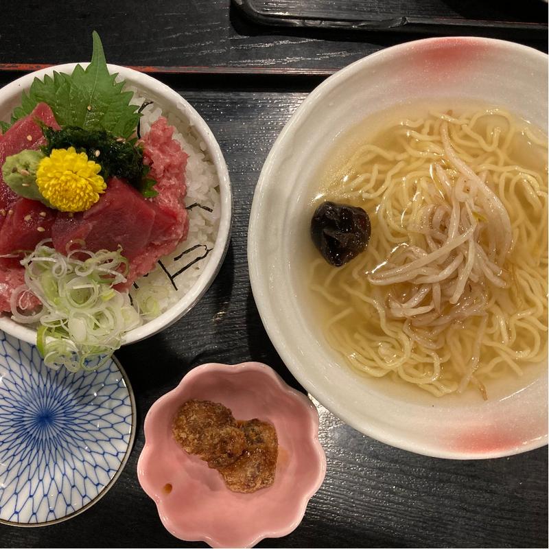 マグロネギトロ丼セット(新生 元海 登戸本店)