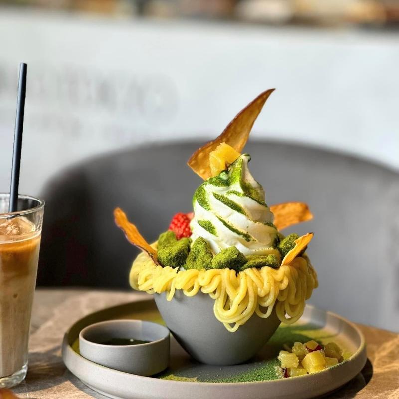 こぼれ蜜芋抹茶パフェ(& OIMO TOKYO CAFE アンド オイモ トウキョウ カフェ)