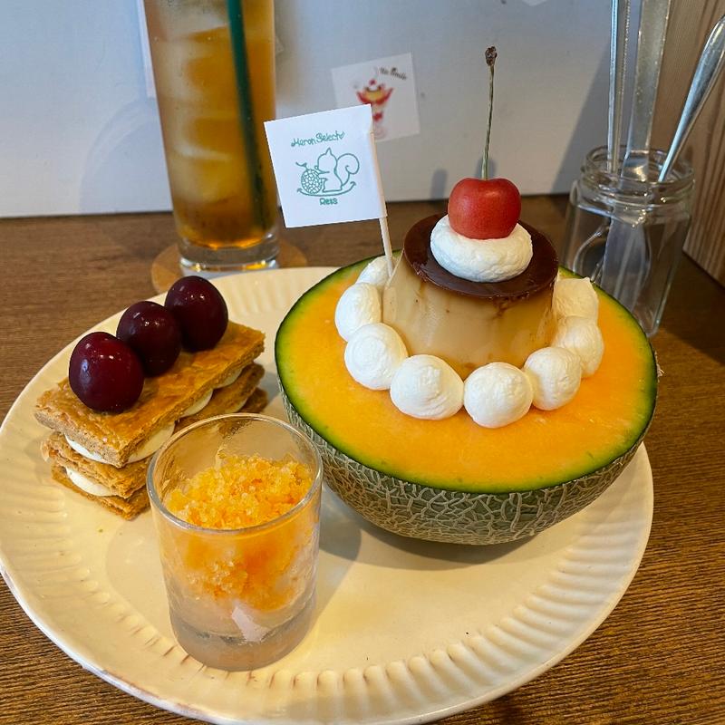メロンプリンパフェミルフィーユ(Re:s cafebar&sweets リスカフェ)