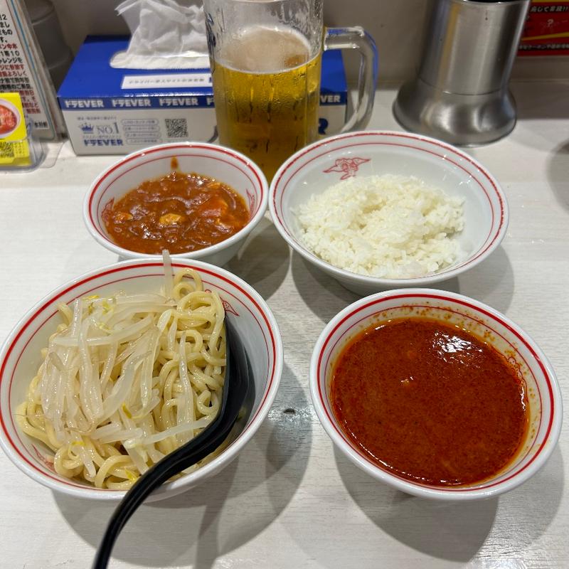 半ラー・生ビール・中セット（冷やし味噌ラーメン）(蒙古タンメン中本 川崎店)