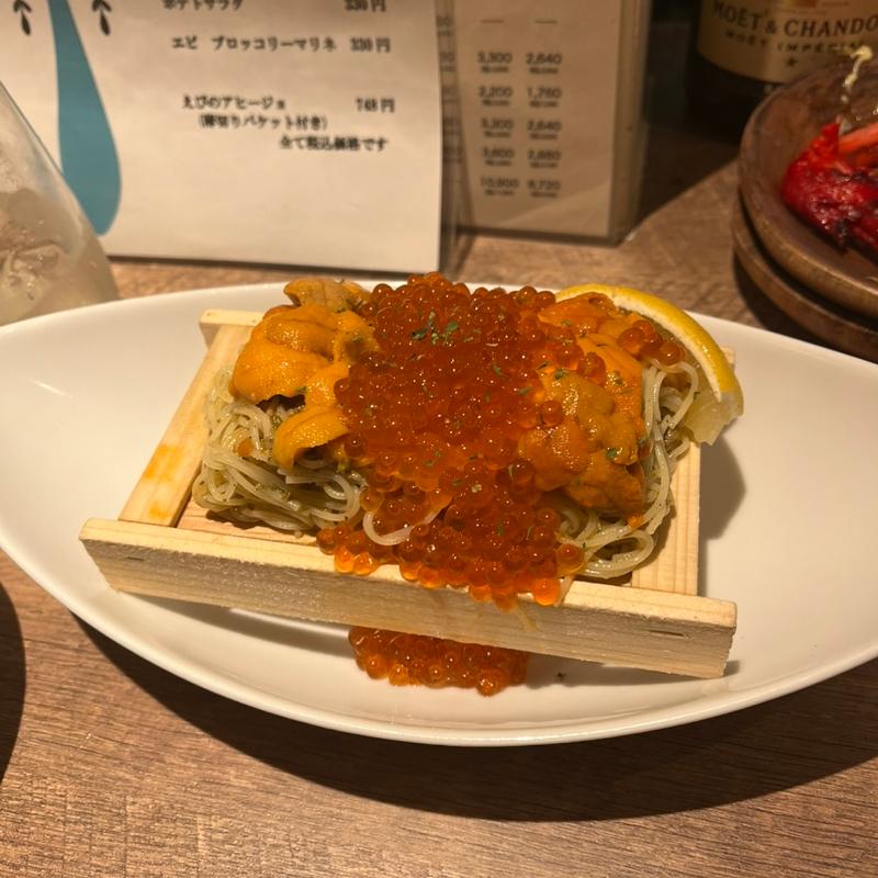 ウニといくらの冷製パスタ(大衆酒場フレンチマン　第3ビル店)