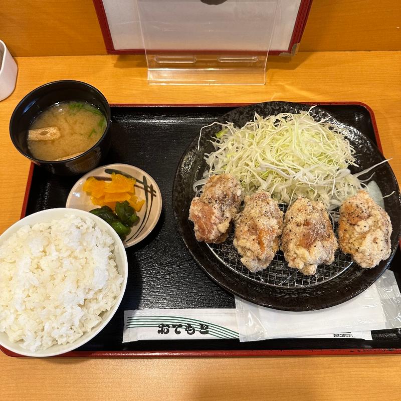 ガーリックペッパー唐揚げ定食(炭火焼 鶏力)