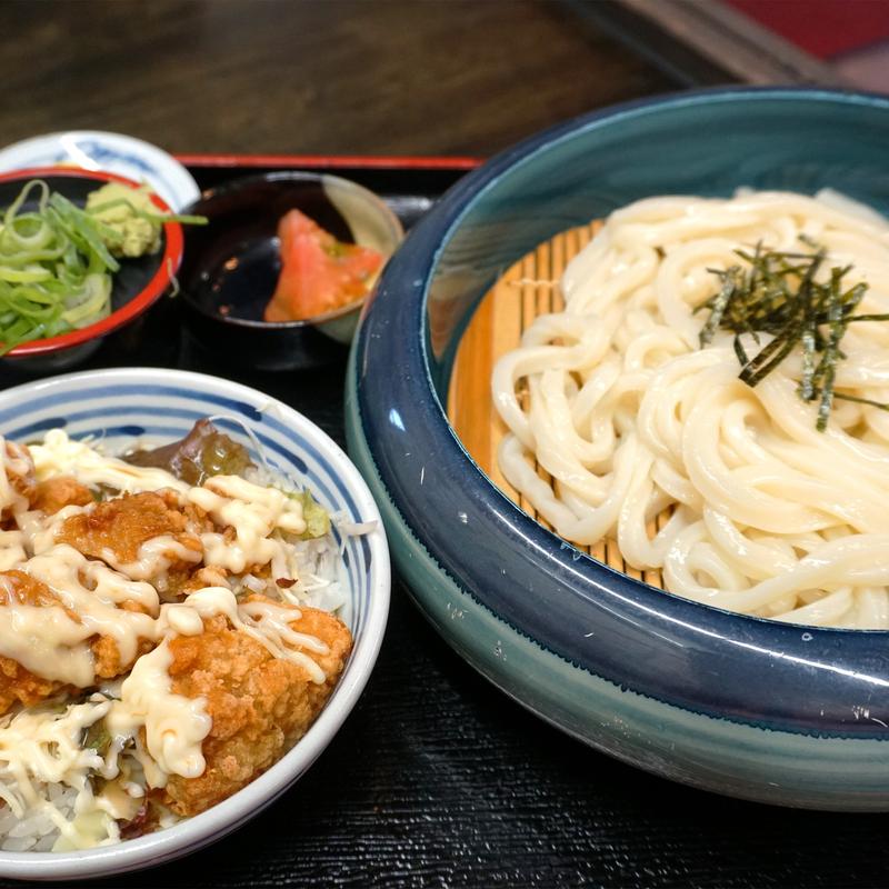 鶏竜田丼セット(官兵衛うどん)