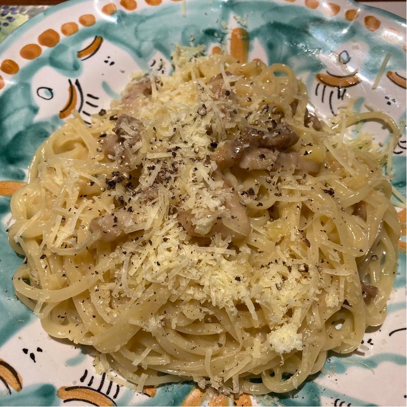 十勝産黒鶏ネラ黄金卵のカルボナーラ(トラットリア テンポ ドーロ （torattoria TEMPO D'ORO）)