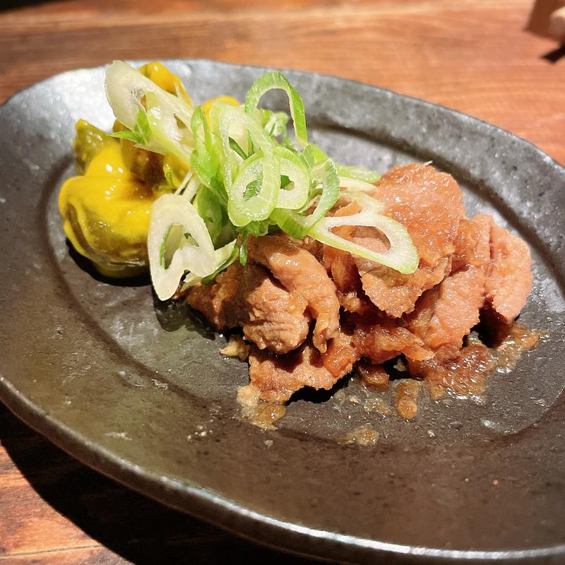 合鴨のしぐれ煮と茄子からし漬け(板蕎麦 山灯香)