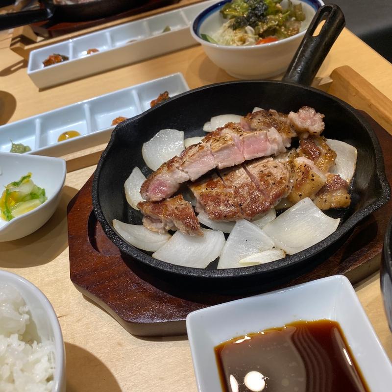 豚ステーキ定食（150g）(豚ステーキ専門店 B イオンモール岡山店)