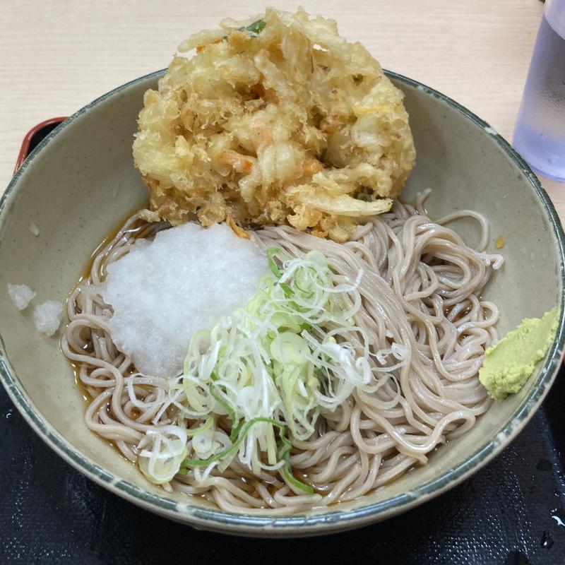 冷やしかきあげそば(名代 箱根そば 永山店)
