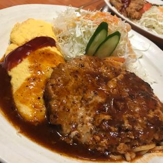 ハンバーグ&カニオムレツセット(洋食屋マック)