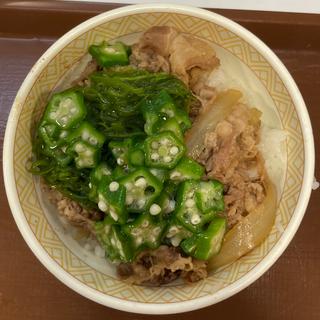 めかぶオクラ牛丼(すき家 多摩乞田店 )