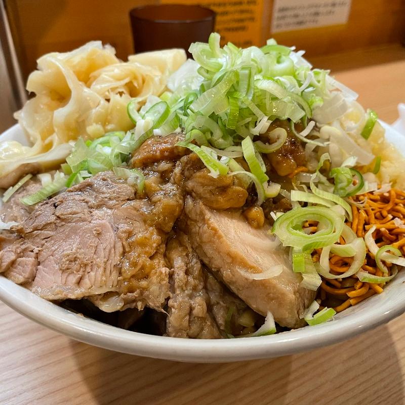 汁なしそば＋ネギ＋甘酢生姜＋チャーシュー2枚(スマートピッグ)