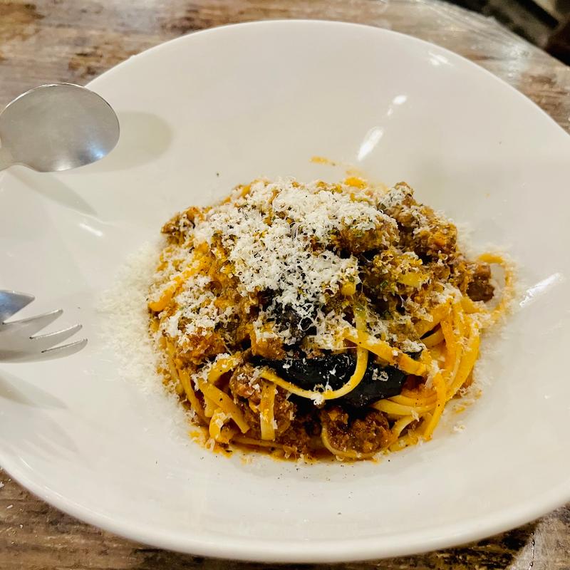 揚げナスのボロネーゼ(大衆ワイン酒場バルバル 錦糸町南口店)