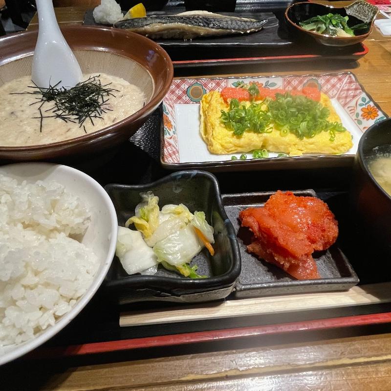 九州麦みそとろろと明太出汁巻き定食(九州 熱中屋 新宿野村ビル LIVE)