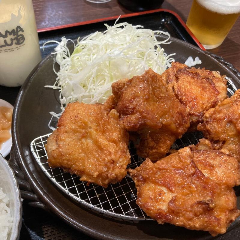 若鶏からあげ定食（5個）(肉屋食堂　たけうち)