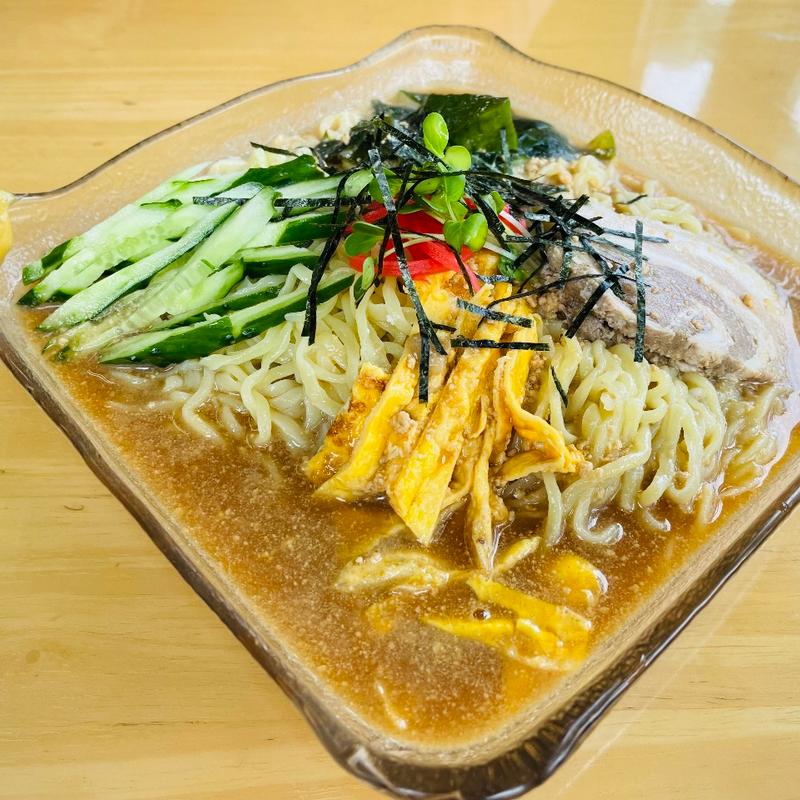 冷やし中華＋Bセット(半餃子＋小ライス＋甘酢生姜)(手もみらーめん十八番 羽生店)