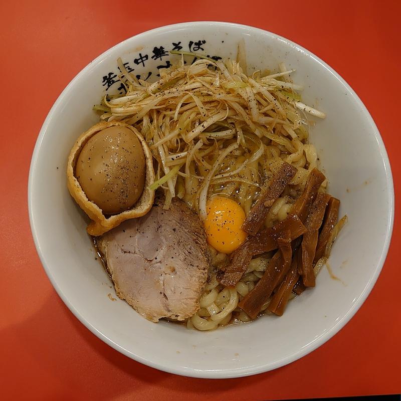 リッチ釜玉（並）、玉袋(釜玉中華そば ナポレオン軒 京急蒲田店)