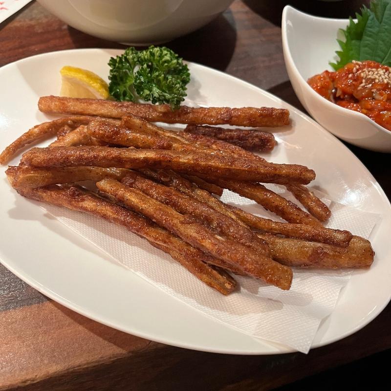 ごぼうの唐揚げ(もへじ)