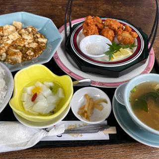 麻婆豆腐と唐揚げのランチ(春華苑 )