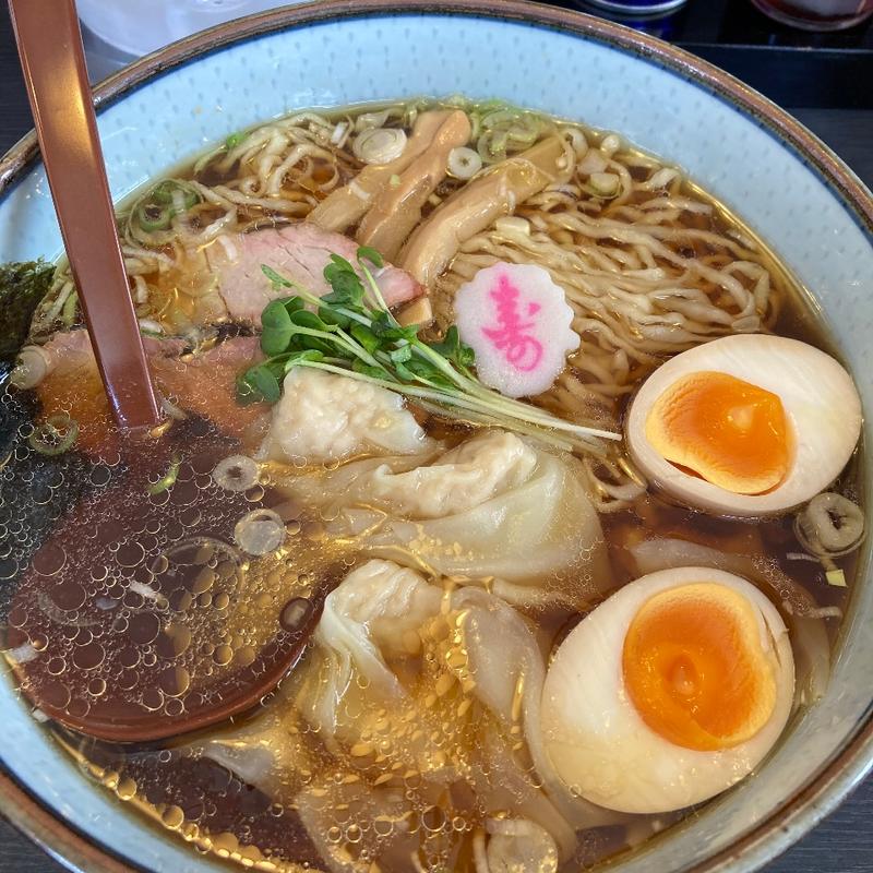ワンタン麺➕煮卵(手打中華 麺民 ことぶき家 )