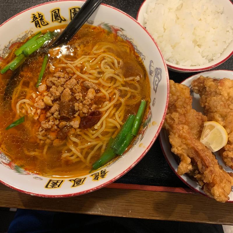 唐揚げセット(台湾ラーメン) ライス付き(龍鳳園　竜王店)
