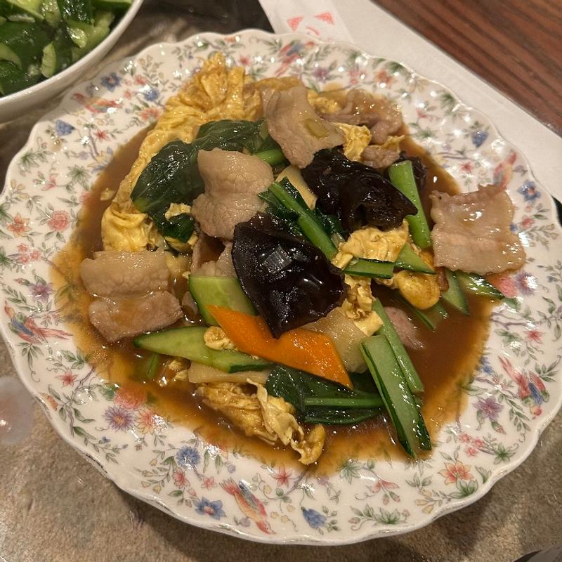 豚肉ときくらげの玉子炒め(美食坊 ハルピン)