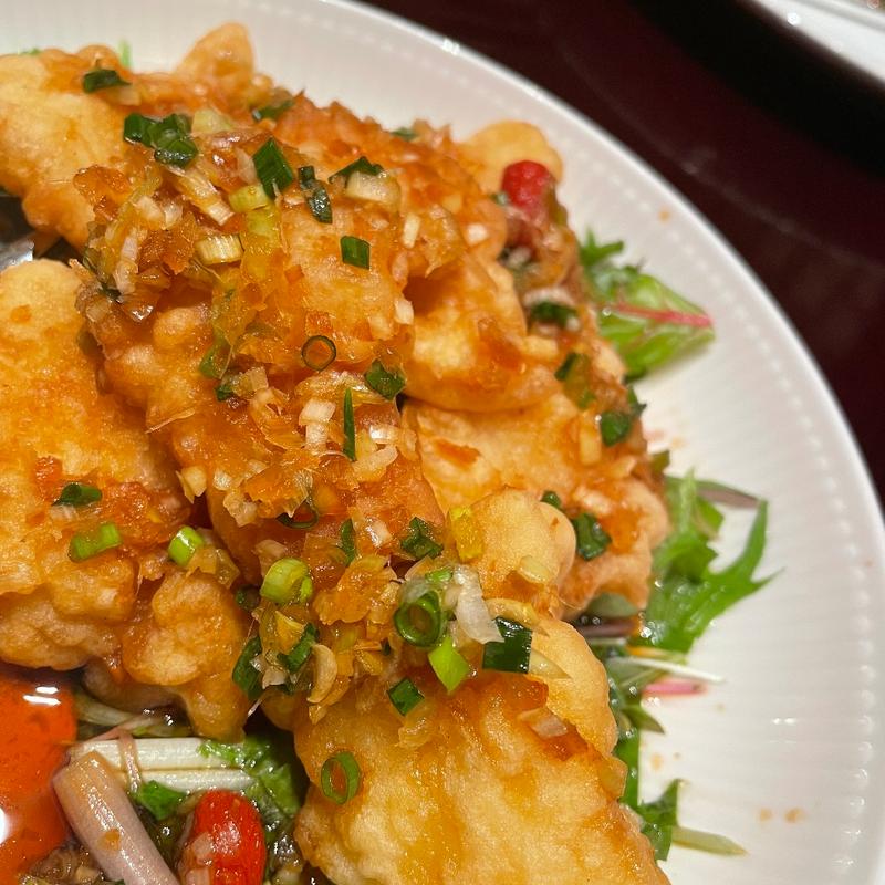 白身魚の油淋ソース(過門香 赤坂溜池山王店)