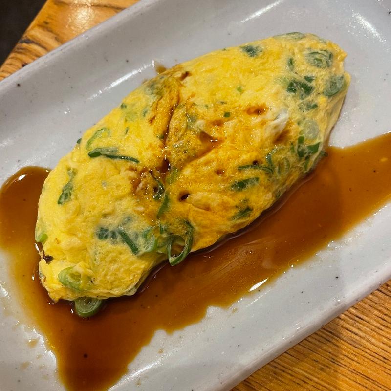 ねぎオムレツ(炭火焼とり 萬作)