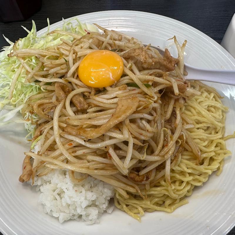 肉絲あんかけ油そばめし(南京亭 相模原橋本店)
