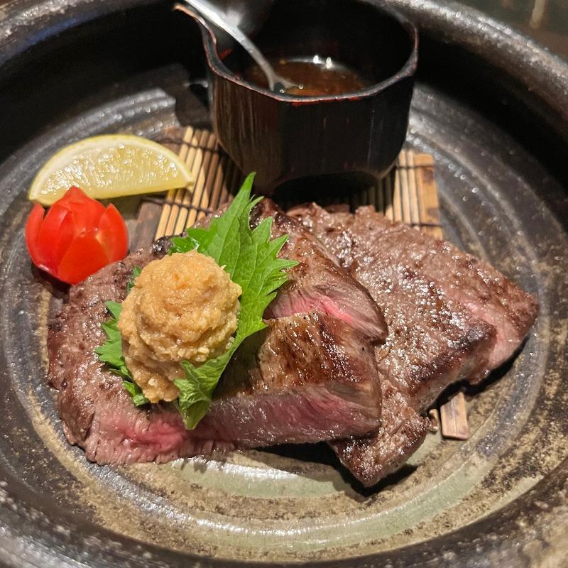 国産牛炭火焼きステーキA4(旅篭)