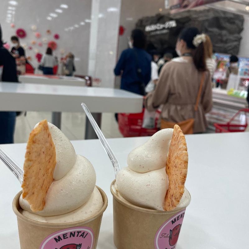 めんたいソフトクリーム(かねふく めんたいパークとこなめ)