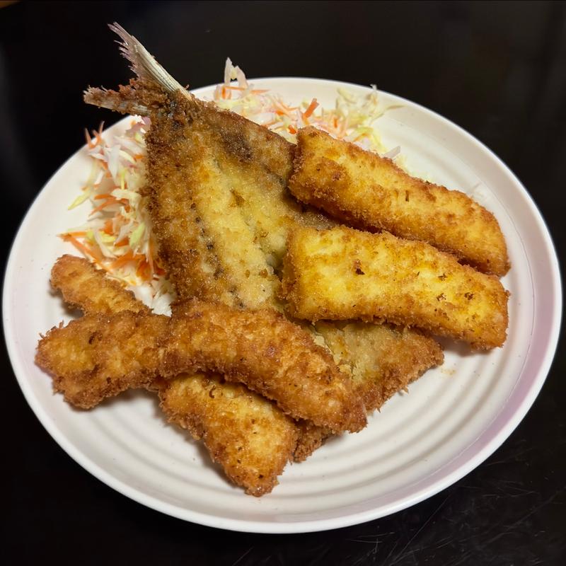 フライ盛り(イワシ、イカ、鶏ささみ)(ベルクス 東墨田店)