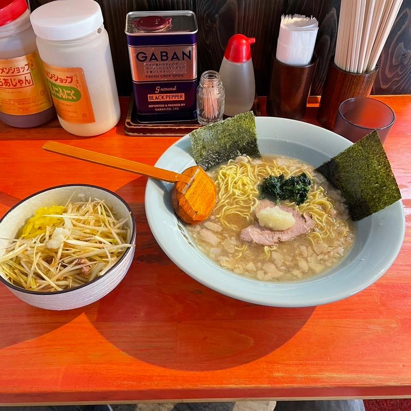 モーニングサービスラーメン、ネギ丼(ラーメンショップ椿　庄和南桜井店)