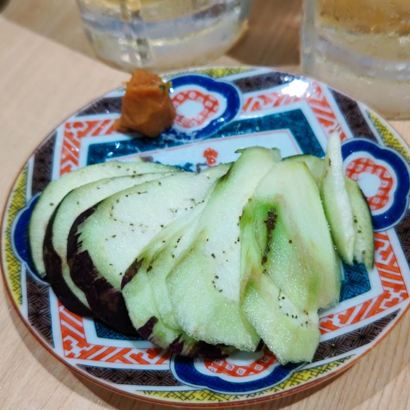 水ナス刺身(貝 刺身専門店 しらはら 関内)