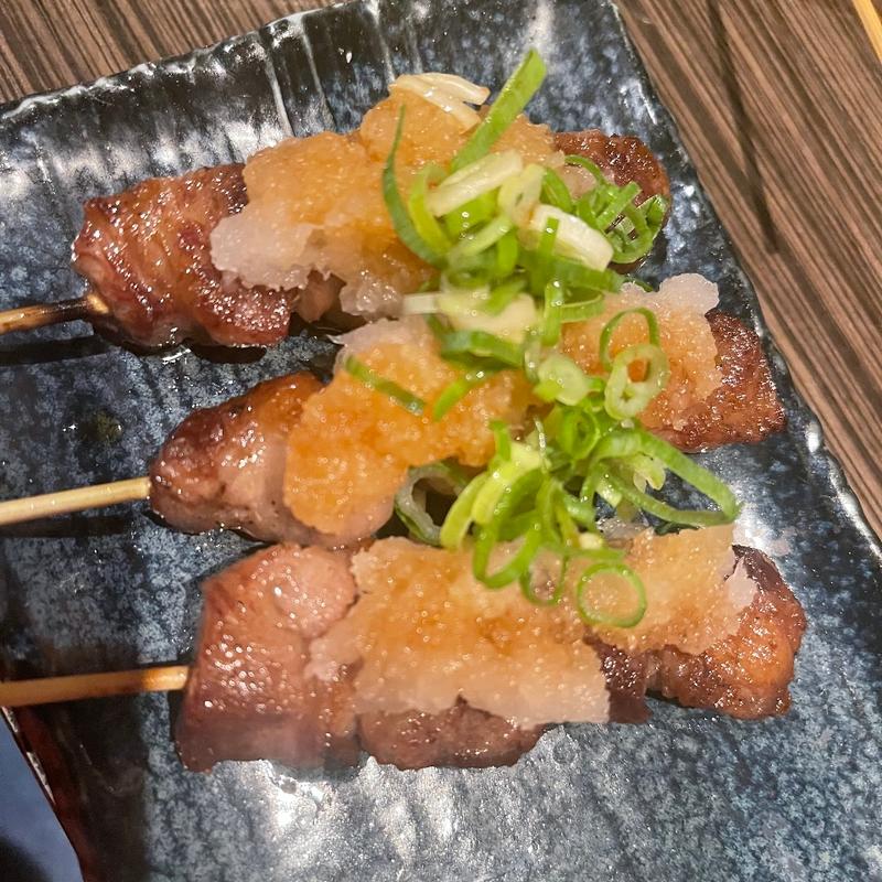 牛串おろしポン酢(やきとりやさんあっ鶏)